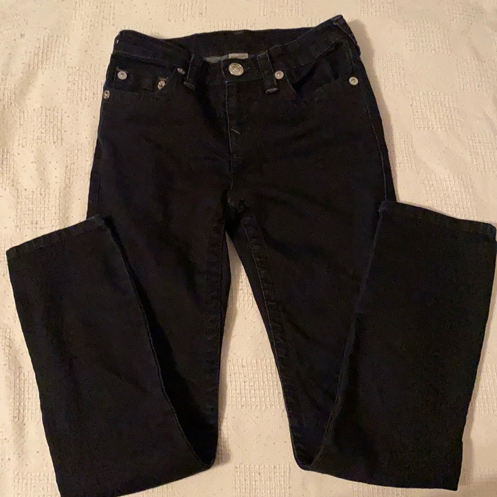 5 pocket Black True Religion jeans. Slim fit